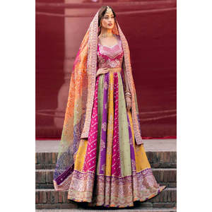 Vestido de Novia de Lujo Bin Ilyas, Edición 2025, Estilo Maxi de Seda Cruda, con Ilusión de Princesa, Borlas, Lazo, Línea A y Adornos Florales - Product Image 3
