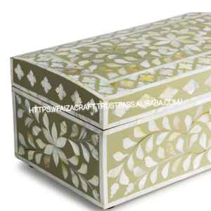 Joyero cuadrado de nácar con diseño floral Estuche con acabado negro para organizar joyas Precio al por mayor - Product Image 4