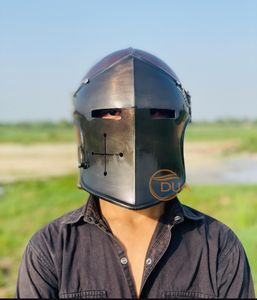 หมวกบาร์บูต้ายุคกลาง ทำด้วยมือจากเหล็ก พร้อมกระบังหน้า สำหรับนักรบครูเสด ใช้สำหรับการแสดง แสดงนิทรรศการ หรือสะสม - Product Image 6