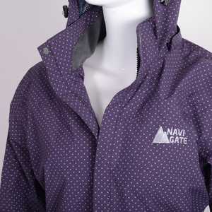 FHOH Women's Reversible 3XL Printed <b>Polyester</b>-<b>Filled</b> Windproof Breathable Zipper Long Casual Loose Stand Hood Outdoor Jacket - Product Image 6