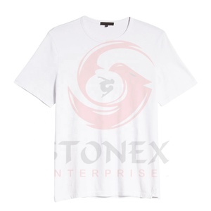 Custom Tshir Pure Cotton <b>Plain</b> <b>White</b> Classic Short Sleeved O-Neck Loose Fit High Quality Men's Summer Casual <b>Tee</b> - Product Image 1