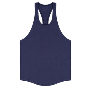 Débardeur d'entraînement musculaire d'été pour hommes, vente en gros, gilet respirant en tricot sans manches et à col style décontracté - Product Image 4