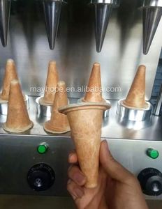 Machine semi-automatique de fabrication de tasse de café comestible de cône de <span class=keywords><strong>pizza</strong></span> d'enrobage de chocolat - Product Image 4