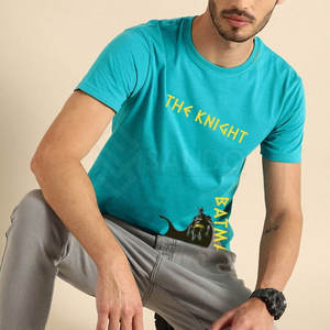 เสื้อยืดผ้าฝ้าย100% สำหรับผู้ชายเสื้อยืดพิมพ์ลายทรงหลวมสีพื้นดีไซน์ล่าสุด - Product Image 3