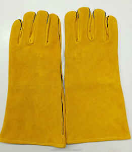 Gants en cuir de vachette rouge de qualité supérieure Gants en cuir de vachette de qualité supérieure Meilleure qualité en cuir de vachette de qualité supérieure pour le soudage Mig - Product Image 2