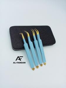 แหนบต่อขนตาปลอมดีไซน์ฮาโลวีนคีมหนีบขนตาทำจากสเตนเลสผสมสีทองและสีฟ้า - Product Image 2