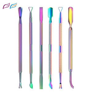 Bahasa Pro Pousse-cuticules d'ongles avec logo personnalisé en acier inoxydable à double tête dissolvant pour ongles peau morte - Product Image 1