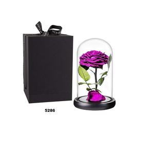 โดมกระจกใสพร้อมฐานไม้สีดำและไฟ LED สำหรับเก็บดอกไม้โดมพร้อมกล่อง - Product Image 4