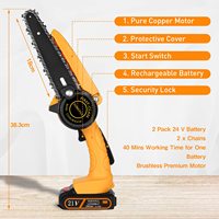 F.EAS Y.D Mini tronçonneuse sans fil Scies électriques Serrure de sécurité Petite tronçonneuse portable pour couper le bois Coupe des arbres