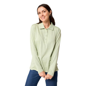 Diseño Popular, venta al por mayor, polos de mujer para mujer, camiseta de Polo de manga larga personalizada para mujer en blanco, perfecta para todas las estaciones - Product Image 6