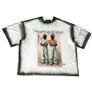 Camiseta recortada con hombros caídos para hombre, Camiseta de algodón de gran tamaño de 270gsm, la mejor y personalizada, precio barato - Product Image 1