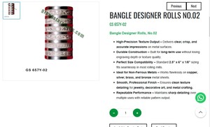 Rouleau de motifs pour la fabrication de bijoux, outil de roulage pour orfèvre, modèle n° 02, de la marque Bangle Designer. |   Numéro d'article GS-657Y-02 - Product Image 3