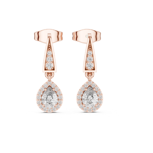 Boucles d'oreilles en diamant de laboratoire rond et coupe poire Bijoux élégants pour femmes Fourniture en gros personnalisable - Product Image 3