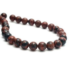 Cuentas de Piedra, Cuentas de Obsidiana Caoba, Hilo de Cuentas de Piedra, Joyería de Piedra, Gema Suave Suelta, Collar Curativo, Cristal Natural, Mayorista - Product Image 3