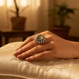 Anillo de Plata de Ley 925 con Piedras Preciosas para Mujer, Turquesa y Circonita, Engaste de Bisel, Chapado en Rodio, Joyería de Plata para Bodas - Product Image 3