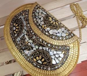 Bolso de Mano con Diseño de Mosaico Único para Uso Festivo y Tradicional, Bolso de Mano Clásico con Diseño Intrincado de Azulejos - Product Image 6