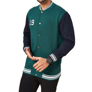 Nouvelle veste varsity d'hiver fine style urbain avec manches en cuir premium, col montant, respirante et à séchage rapide pour homme - Product Image 5
