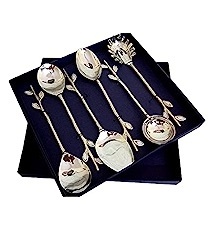 Hot Selling Set of 5 Cutlery Set Golden Finishing Stainless Steel Cutlery Set Unique Dessert Spoons Fork - Product Image 3