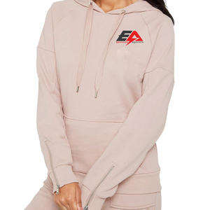 Pull à capuche à manches longues pour femmes au design personnalisé 100% coton avec logo avant de meilleure qualité - Product Image 1
