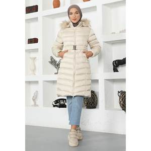 Manteau long décontracté Mega Merchant avec capuche en fausse fourrure amovible et doublure en nylon - Product Image 6