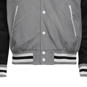 Chaquetas universitarias de béisbol de bombardero de lana Vintage gris clásico con colores personalizados y logotipos chaqueta universitaria cálida Letterman para Unisex - Product Image 3