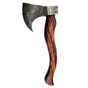 Hache artisanale pour l'extérieur, tête en acier à motif artisanal, manche en bois, pour le camping, l'utilité, l'affichage et les cadeaux - Product Image 2