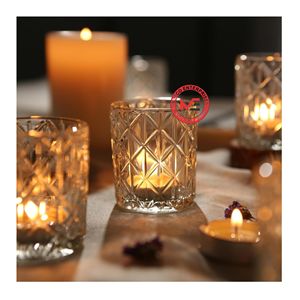 Porte-bougie en verre en vrac pour centres de table, bougeoirs pour lumières chauffe-plat, décoration de mariage, fête, fournitures de décoration de vacances, vente en gros - Product Image 1