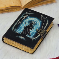 Carnet en cuir imprimé Durien Destiny Enchanted Gateway, thème Sorcier, Fantastique, Sorcière, Magique, Grimoire, Animal, Classique