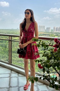 Mini Vestido corto de algodón indio hecho a mano, ropa de fiesta y verano para mujer con estilo, regalo de boda personalizado para novia - Product Image 2