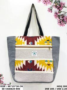 Sacs fourre-tout en coton chanvre artisanal pour une utilisation en soirée Produit durable, écologique et élégant - Product Image 2