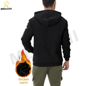 Sweat-shirts à capuche en polaire pour hommes, vêtements de sport, entraînement, manches longues, col zippé, avec poches - Product Image 2