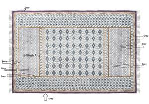 Tapis de travail à bordure en zigzag Tapis d'impression Jaipuri unique pour le salon à la maison et l'utilisation occasionnelle du festival de voiture - Product Image 4