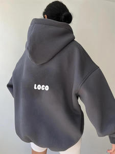 Hot Selling Oversized Women's Drop-Shoulder Hoodies Stylish <b>Sweatshirts</b> for Winter Casual Streetwear Front Logo - Product Image 3