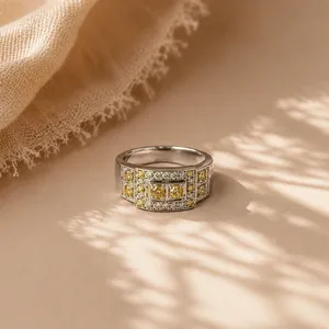 Bague en argent plaqué or rose à taille émeraude, style romantique pour amoureux, certifiée IGI - Product Image 3