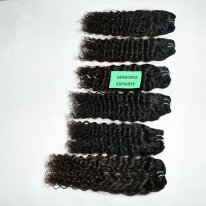 Extensiones de cabello humano virgen sin procesar de la mejor calidad, extensiones de cabello con cutícula alineada, color negro rizado profundo - Product Image 1