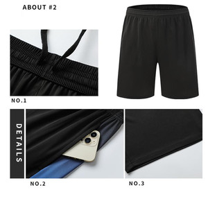 Conjuntos de ropa deportiva de verano para hombre, camisetas informales de manga corta de algodón 100% de lona transpirable para entrenamiento físico y correr, 3D - Product Image 5