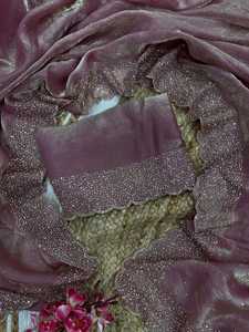 Dernier style de célébrité indienne Bollywood Designer Pure Space Silk Fabric saree Diamond work Exclusive Blouse Ethnic wear - Product Image 4