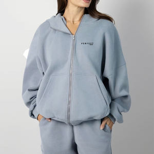 Haute qualité 100% coton pantalons de survêtement femmes doux polaire couleur bleu uni Joggers avec Logo personnalisé vêtements décontractés pantalons pantalons - Product Image 5