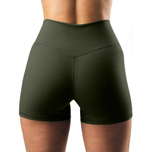 Shorts de sport respirants et sans coutures personnalisés pour la gym et le fitness, avec motif uni, en Spandex/Polyester, taille élastique - Product Image 3