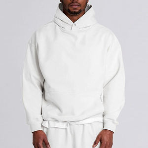 Sudaderas con capucha de algodón personalizadas para hombre, sudadera funcional con bolsillos en los hombros, jersey de gran tamaño, Sudadera con capucha de peso pesado - Product Image 2