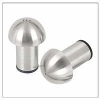 Ensemble salière-poivrière en acier inoxydable durable et écologique, forme champignon, avec couvercle, outils uniques pour herbes et épices (Métal) Mayur Exports