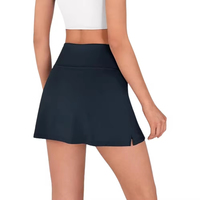 Jupe de tennis mini décontractée respirante pour femme, avec short intégré, taille basse, 100 % coton, plissée, poches, pour activités de plein air