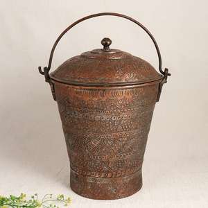 Top Quality Natural Copper Water Bucket with Toxin-Free Antibacterial Traditional Wellness Product for Daily Use for Export Sale - Product Image 1