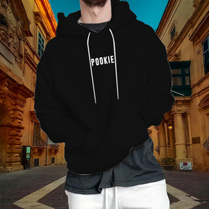 ชุดวอร์มมีซิปปักลายสำหรับผู้ชายชุดวอร์มมีฮู้ดสีดำที่กำหนดเองชุดวอร์มกางเกงผ้าฝ้าย100% ซีดไปด้วยแสงแดดในฤดูหนาว - Product Image 5