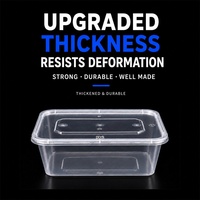 Boîtes à emporter rectangulaires jetables en PP de qualité alimentaire 500/650/750/1000ML pour la restauration en gros