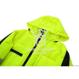 Elegante poliéster Hi Vis hombre chaquetas personalizadas OEM trabajo seguridad construcción lona chaqueta con cuello con capucha para hombres - Product Image 4