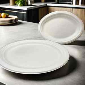 Assiettes carrées en papier jetables biodégradables avec laminage mat et gaufrage pour l'utilisation d'activités de nouilles à l'école - Product Image 4