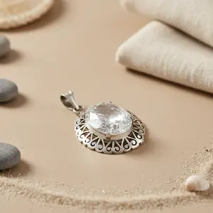 Colgante de Plata 925 con Circonita Cúbica para Mujer, Joyería de Uso Diario, Baño de Rodio, Cadena de Caja, Oro Blanco, Oro Rosa, Rodio-Circonita - Product Image 2