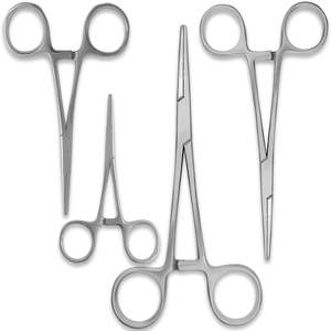 Juego de pinzas hemostáticas rectas de 4 Uds. Abrazaderas de bloqueo autoclavables de acero inoxidable con mordazas dentadas para agarre de precisión - Product Image 4