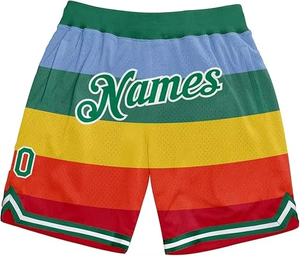 Shorts de basketball pour hommes de haute qualité, 100% polyester, légers, respirants, à séchage rapide, taille élastique, personnalisables, grandes tailles - Product Image 2